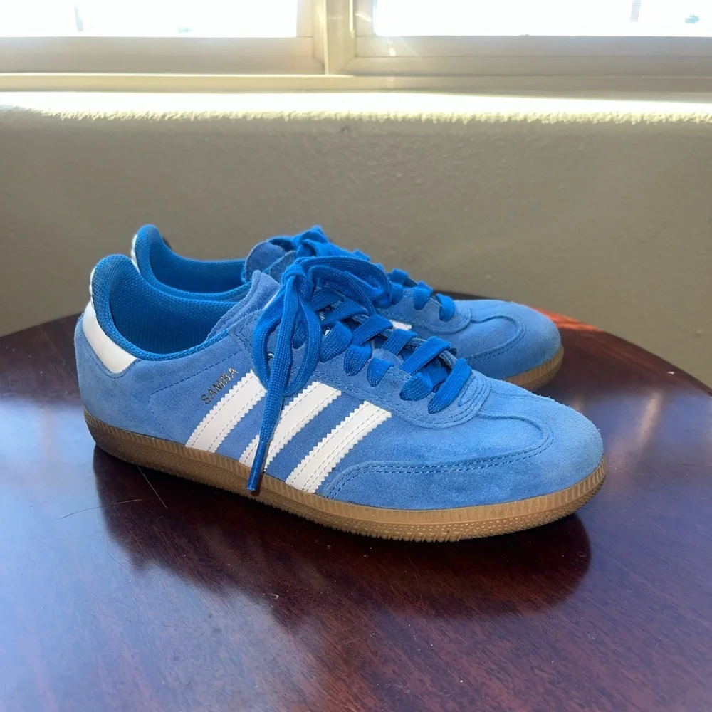 adidas Samba ADV Bluebird, White & Gum Skate Shoes - Picture 3 of 12